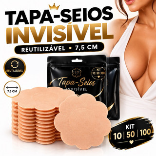 Kit Tapa-Seios Invisível Adesivo Protetor 7,5cm Mamilos Auréola Reutilizável 10 50 100 Unidades