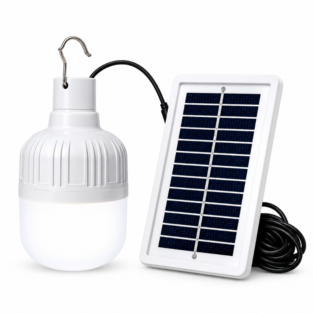 Painel Solar Portátil ou Lâmpada LED para Camping 80W/100W/150W (Cabo de 2,6 m)