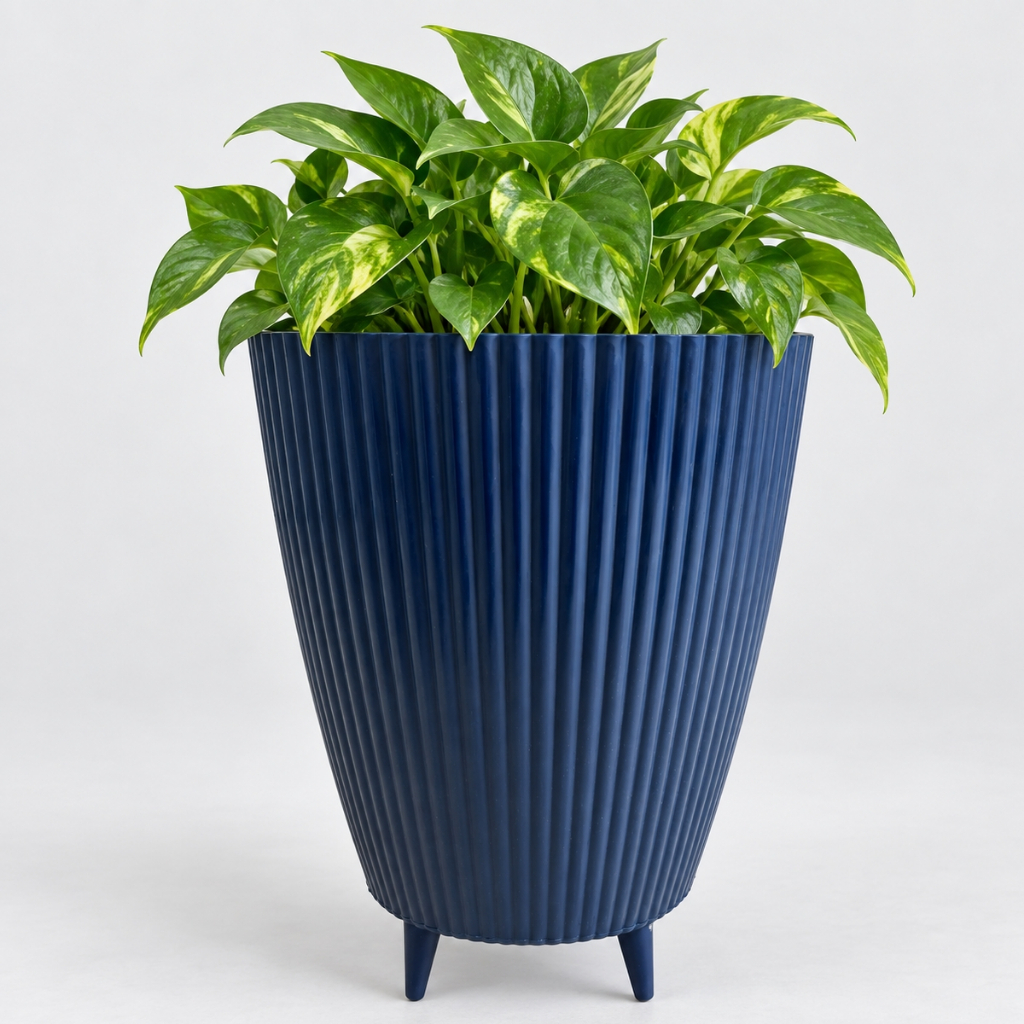 Vaso para Plantas Canelado Coluna 34x26 Decorativo Moderno para Sala Jardim Flores + Brinde