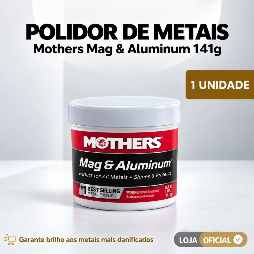Polidor De Metais Mothers Mag & Aluminium Polish Massa Especial Para Polir Aluminio Inox Cromado Brilho Espelhado