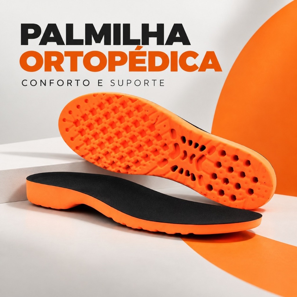 Palmilha de Gel Anatômica Ortopédica Confortável Alto Conforto Macia para Pés Calcanhar Trabalho Caminhada Dia a Dia