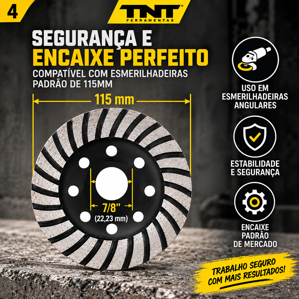 Rebolo Fresa Disco Desbaste Concreto Granito Mármore 115mm · foto 2
