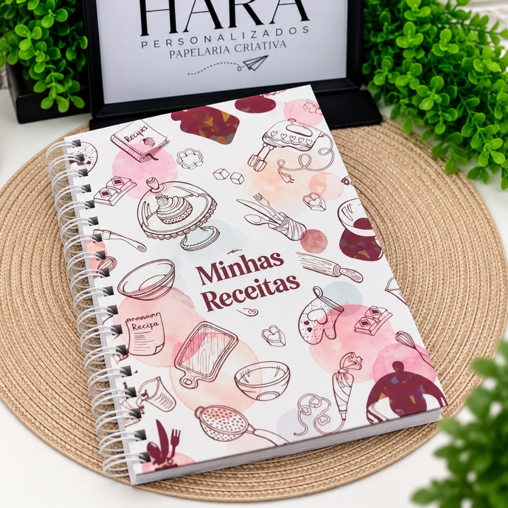 Caderno de Receitas Capa Dura Personalizado – Para Guardar Suas Receitas