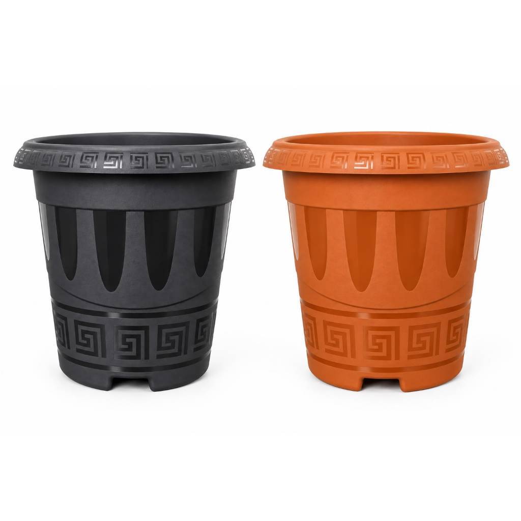 Kit 6 Vasos Redondo 9 Litros Premium  – Ideal para Plantas, Decoração, Jardim Resistente e Moderno