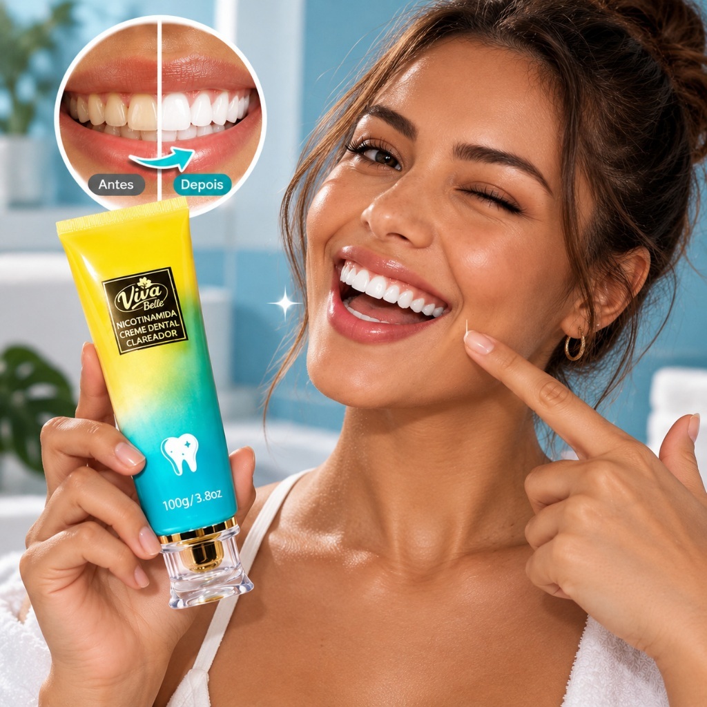 VivaBelle Creme Dental com Niacinamida | Clareamento Suave Sem Irritação para Uso Diário toothpaste