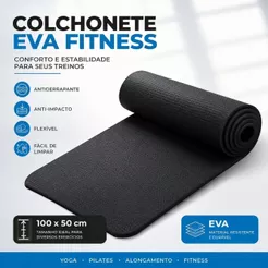Colchonete Academia EVA 100x50cm Tapete Yoga Pilates Fitness