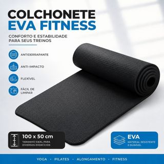 Colchonete Academia EVA 100x50cm Tapete Yoga Pilates Fitness