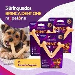 Kit 3 Brinquedo Osso Bamboo Brinca Dent One Sabor Bacon - V - Pequeno