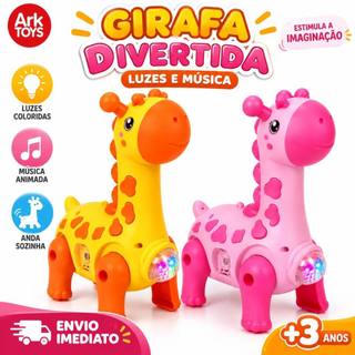 Girafa Divertida Infantil com Luzes e Música Caminha Brinquedo