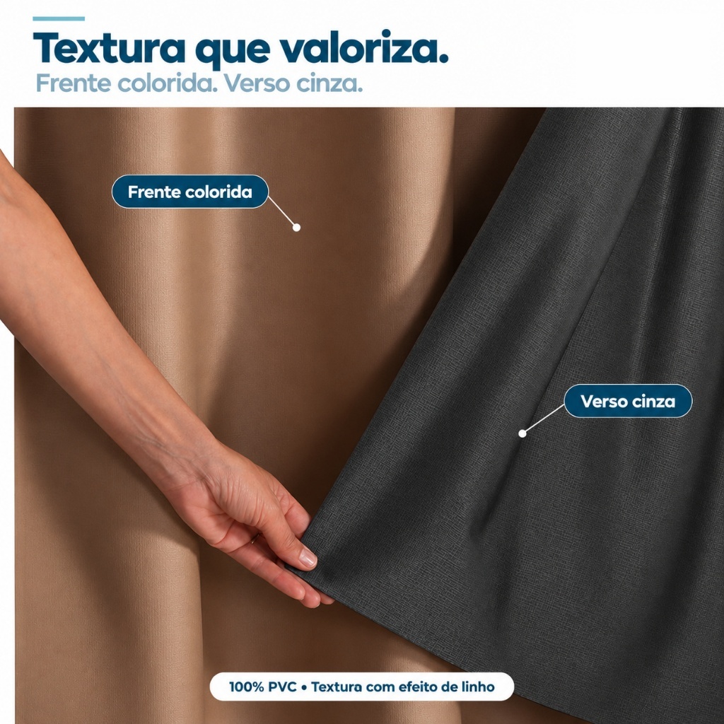 Cortina Blackout 2,20m x 1,30m Com Varão Incluso Quarto Sala Blecaute PVC corta 100 % a luz — imagem 2 de 2