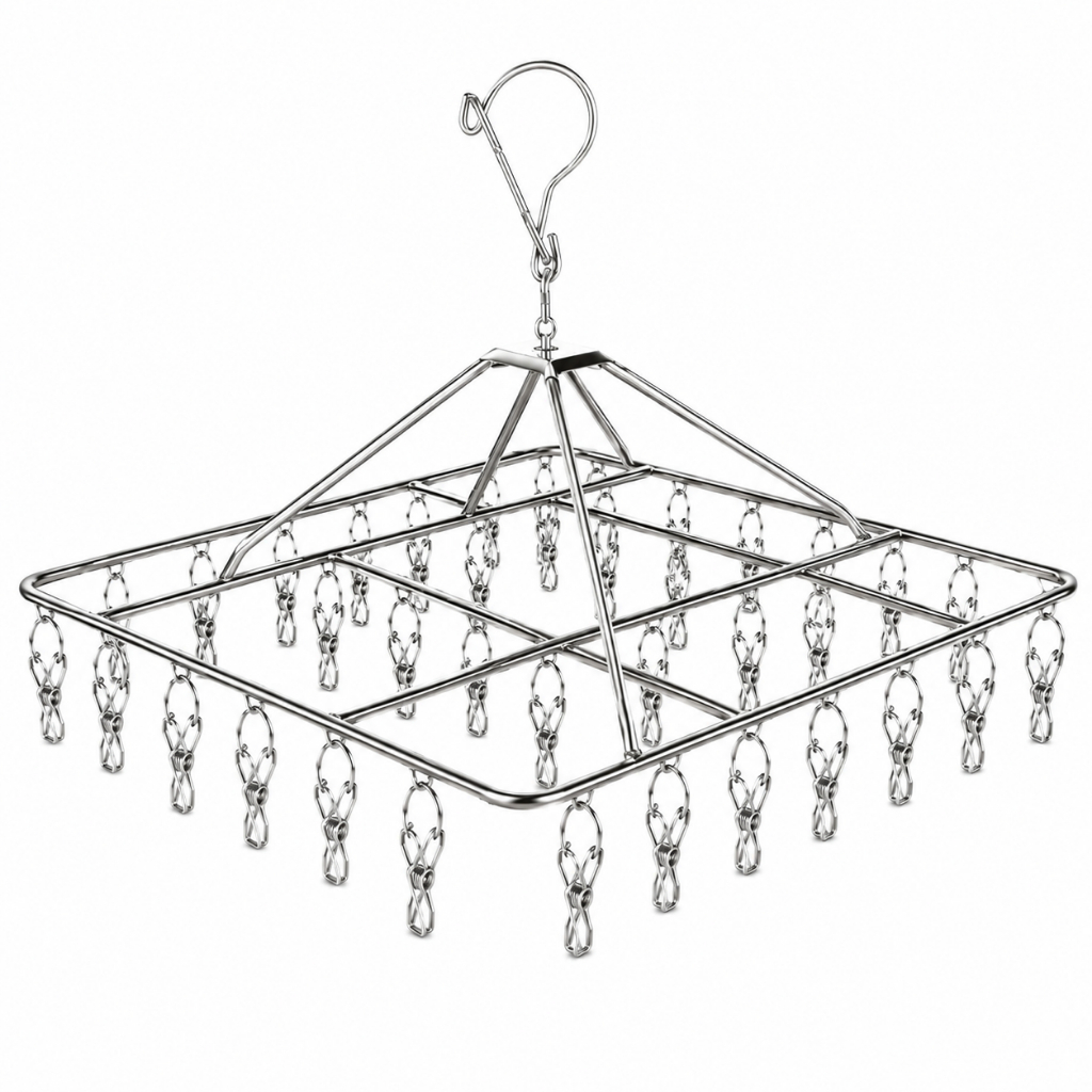 Varal Aço Inox Suspenso Meias Calcinha e Roupa Intima Apartamento Lavanderia -40 Prendedores