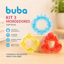 Kit 3 Mordedores com Água Geométricos Buba