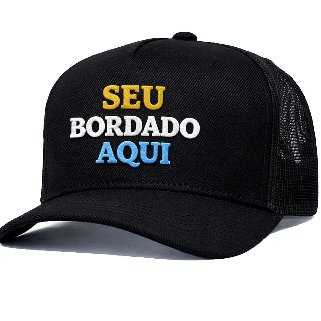 Kit com 5 bonés bordados personalizados, borde sua frase, logo ou desenho no boné