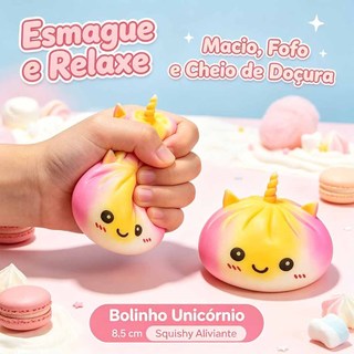 Squishy Bolinho Unicórnio Arco-Íris Ouro Glitter Gigante, Brinquedo Macio Sensorial Anti-Estresse KL-7019