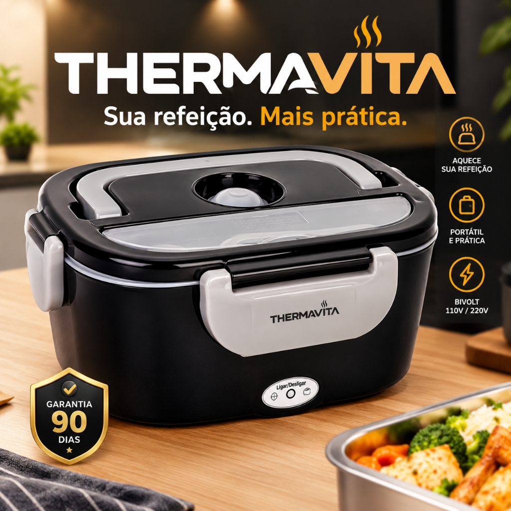 Marmiteira Elétrica Bivolt Térmica Portátil Aquecedora de Marmita para Trabalho ThermaVita