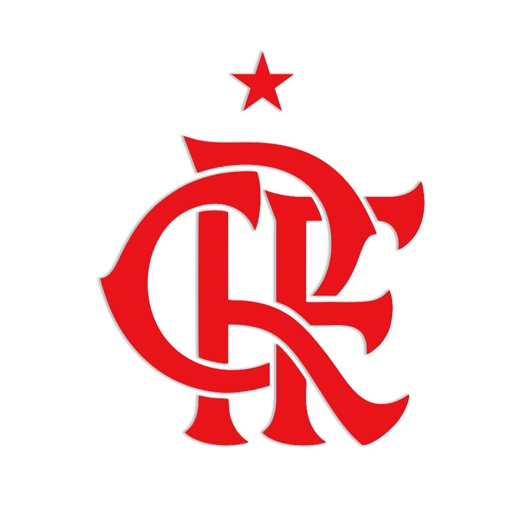 ESCUDO DO FLAMENGO CRF EM MDF 3MM NA COR VERMELHA
