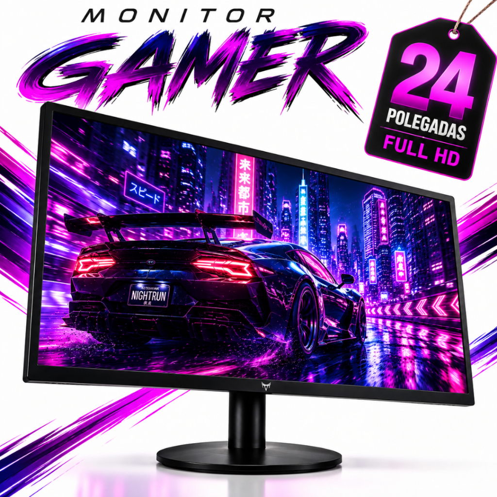 MONITOR BRAZILPC 24 23; 20; 19; 15  POLEGADAS | FULL HD LED WIDESCREEN HDMI/VGA 20BPC-KAN 75HZ PRETO ALTA PERFORMANCE