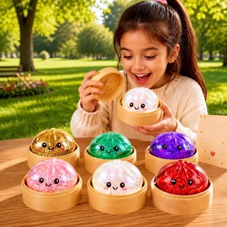Squishy Brinquedo Grande 8,5cm Antistress Macio Glitter Colecionável Raro