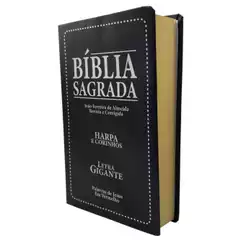 Bíblia Sagrada Tamanho Grande com Harpa Palavras de Jesus em Vermelho Capa dura Papel Preto