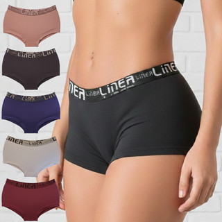 Kit Calcinhas Cueca Boxer Feminina Refoçada Algodão Conforto e Qualidade Tecido Macio Respirável