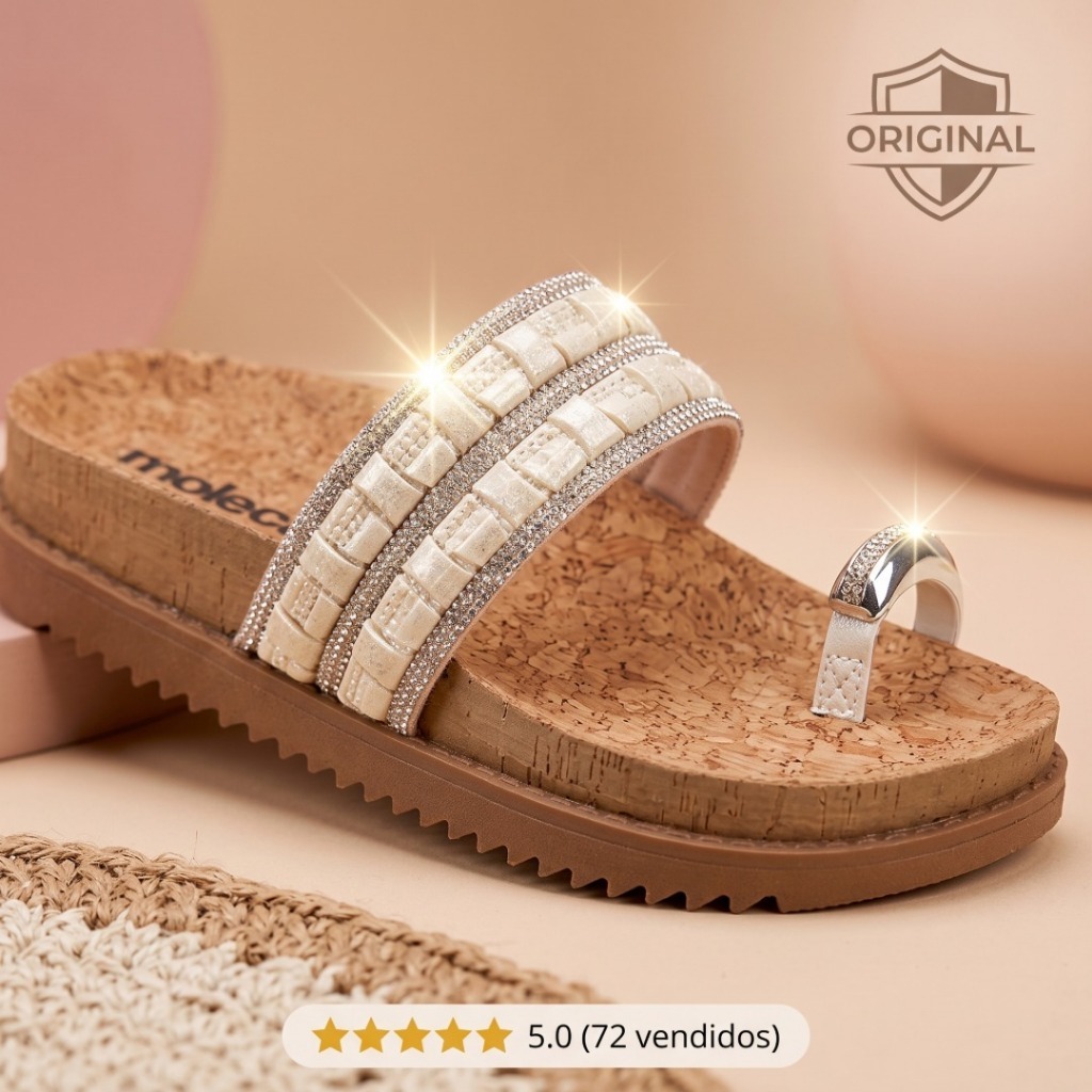 MOLECA PAPETE, SANDÁLIA MOLECA DE DEDINHO, CHINELO MOLECA COM STRASS