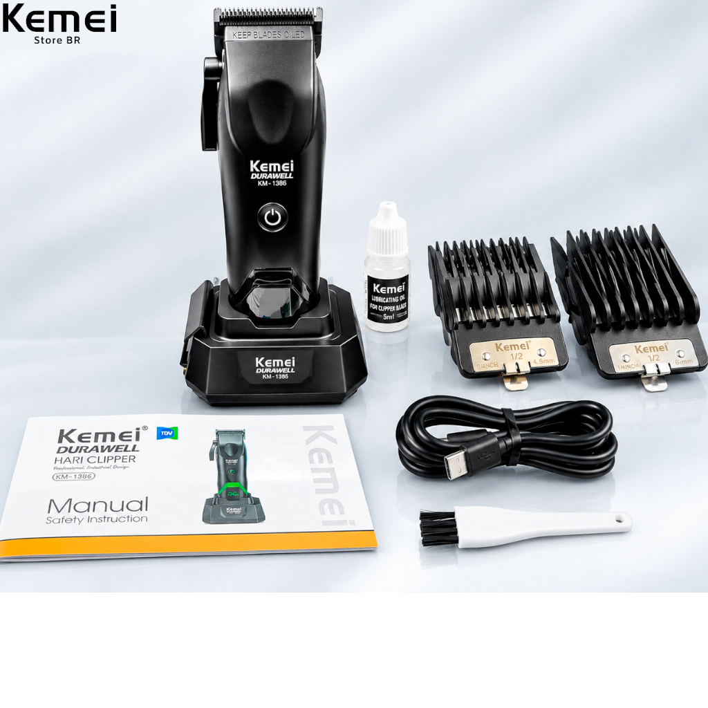 Máquina de Cortar Cabelo Profissional Kemei KM-1386 7500RPM com motor ROTARY · foto 2