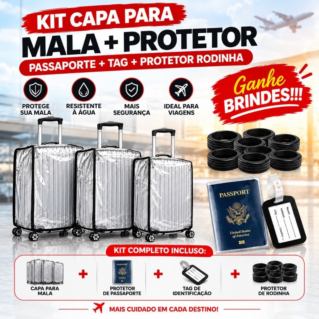 1 a 3 Capa Mala Viagem Transparente PVC Protetor Mala Rodinha Protetora Impermeável Anti Risco