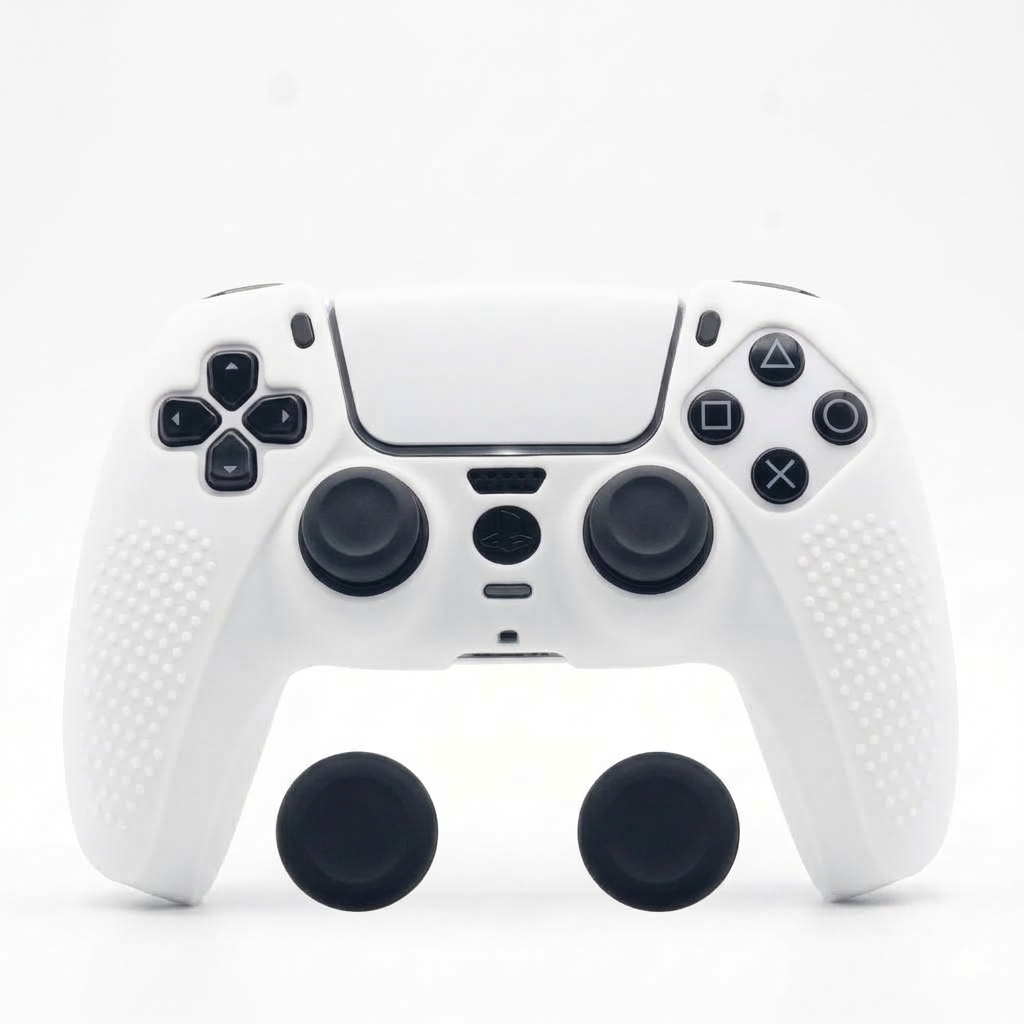 Capa de Proteção p/ Controle DualSense do PlayStation 5 (PS5) | Case Protetora em Silicone, Resistente a queda + 2 Grips