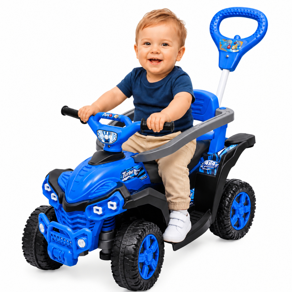 Carrinho Quadriciclo Passeio Infantil Andador Empurrador com buzina Baby Quad