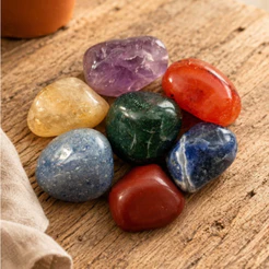 7 Pedras Naturais dos Chakras - Cristais 100% Naturais