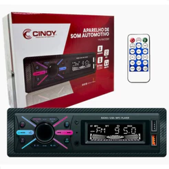 Rádio MP3 Aparelho de Som Cinoy 4x45w 2 USB Bluetooth Com Controle YN-RAD2369