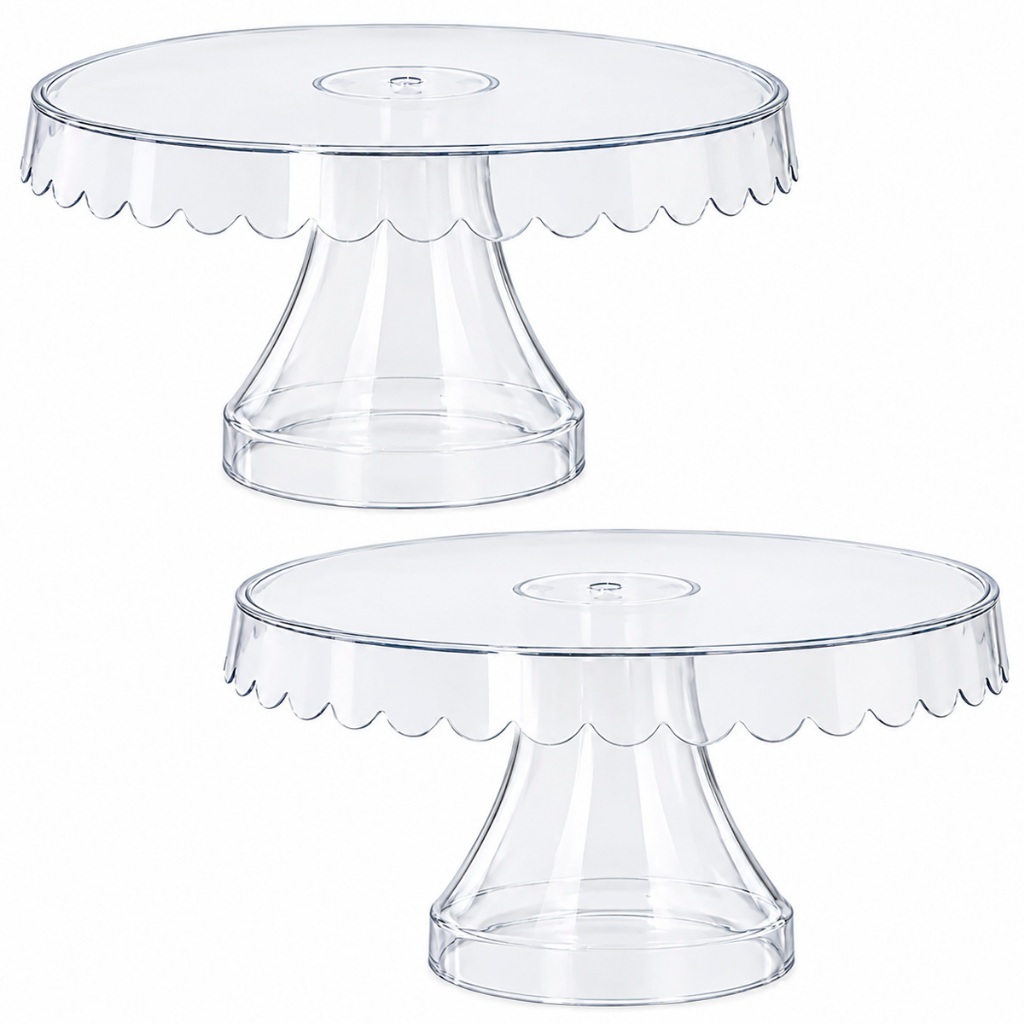 2 Boleiras 24cm Transparente Bolos E Decoração De Festas