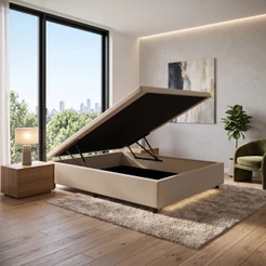 Cama Box Baú Casal 138x188 Courino Linho Bege