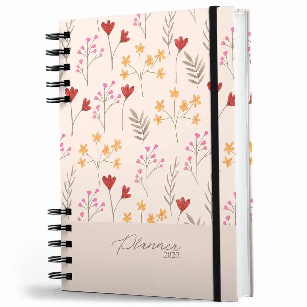 Agenda Planner 2027 Visão Semanal Anual Capa Dura Primavera Dream