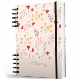Agenda Planner 2027 Visão Semanal Anual Capa Dura Primavera Dream