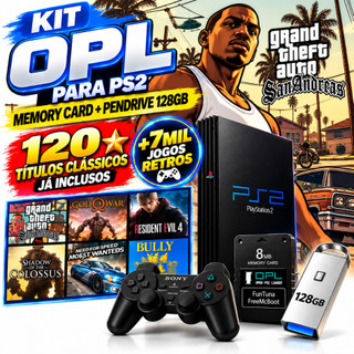 Kit Memory Card Com OPL + Pendrive com Jogos