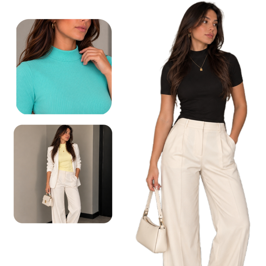 Blusa Regata Canelada Feminina Moda Casual Confortável e Estilosa