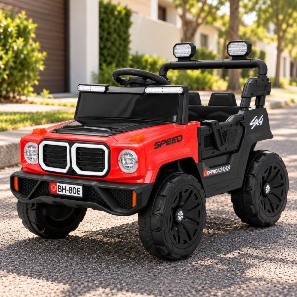 Jipe Carro Elétrico Infantil Thunder Kid Bateria 12v Som Luz e Controle Remoto