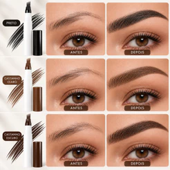 Kit Caneta Sobrancelha Fio a Fio 4 Pontas À Prova D'Água Microblading Barba Lua e Neve 1 2 3 4 Unidades
