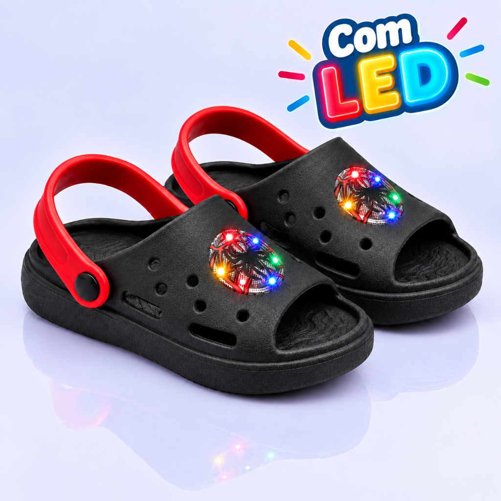 Sandália Menino Infantil com Led Spider Confortável Menino Kidstep