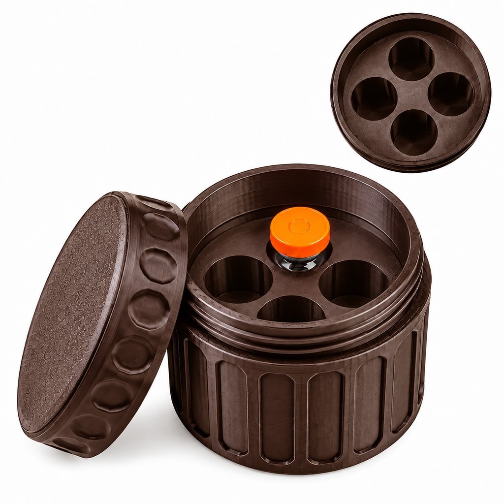Estojo Organizador para 4 Ampolas 3ml | Porta Frascos Peptídeos Tirze TG
