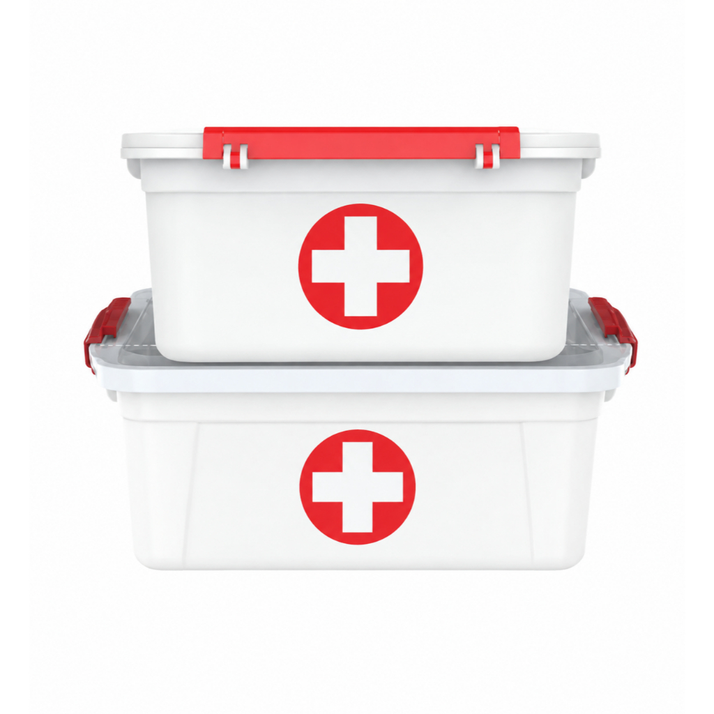 Kit Caixa Organizadora Primeiros Socorros Para Medicamento E Curativos