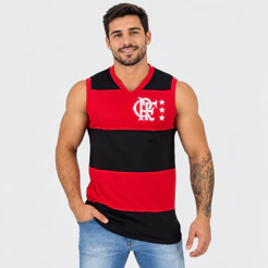 Regata Flamengo Retrô Libertadores Masculina - Preto e Vermelho
