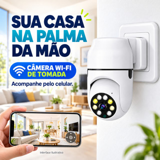 Câmera de Segurança Wi-Fi Full Hd Visão Noturna Na Tomada Jt-8178 Câmera Espiã Câmera Wifi Tomada