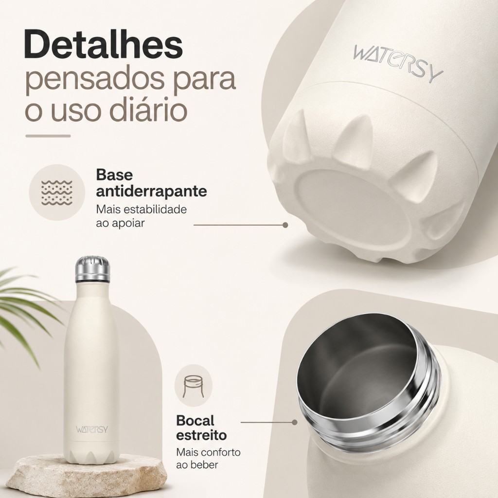 Watersy Garrafa Térmica 500ml Frio 24Horas Garrafa de água inox 304 Com Tampa Copo Térmico Portátil — imagem 2 de 2