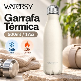 Watersy Garrafa térmica 304 Aço Inox Portátil garrafa de água 500ml Inox Colorida Academi…