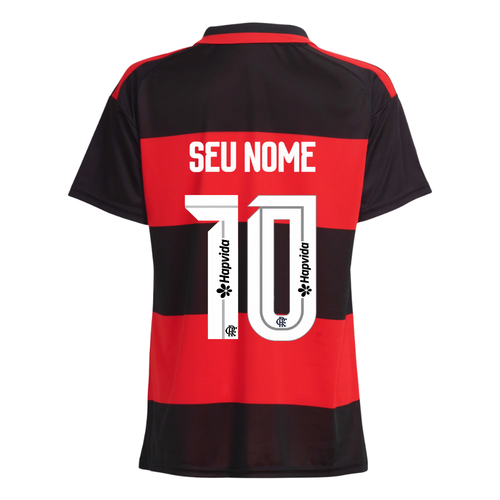 Manto Flamengo Feminina Jogo 1 Adidas 2026 – Personalize Seu Nome e Seu Número