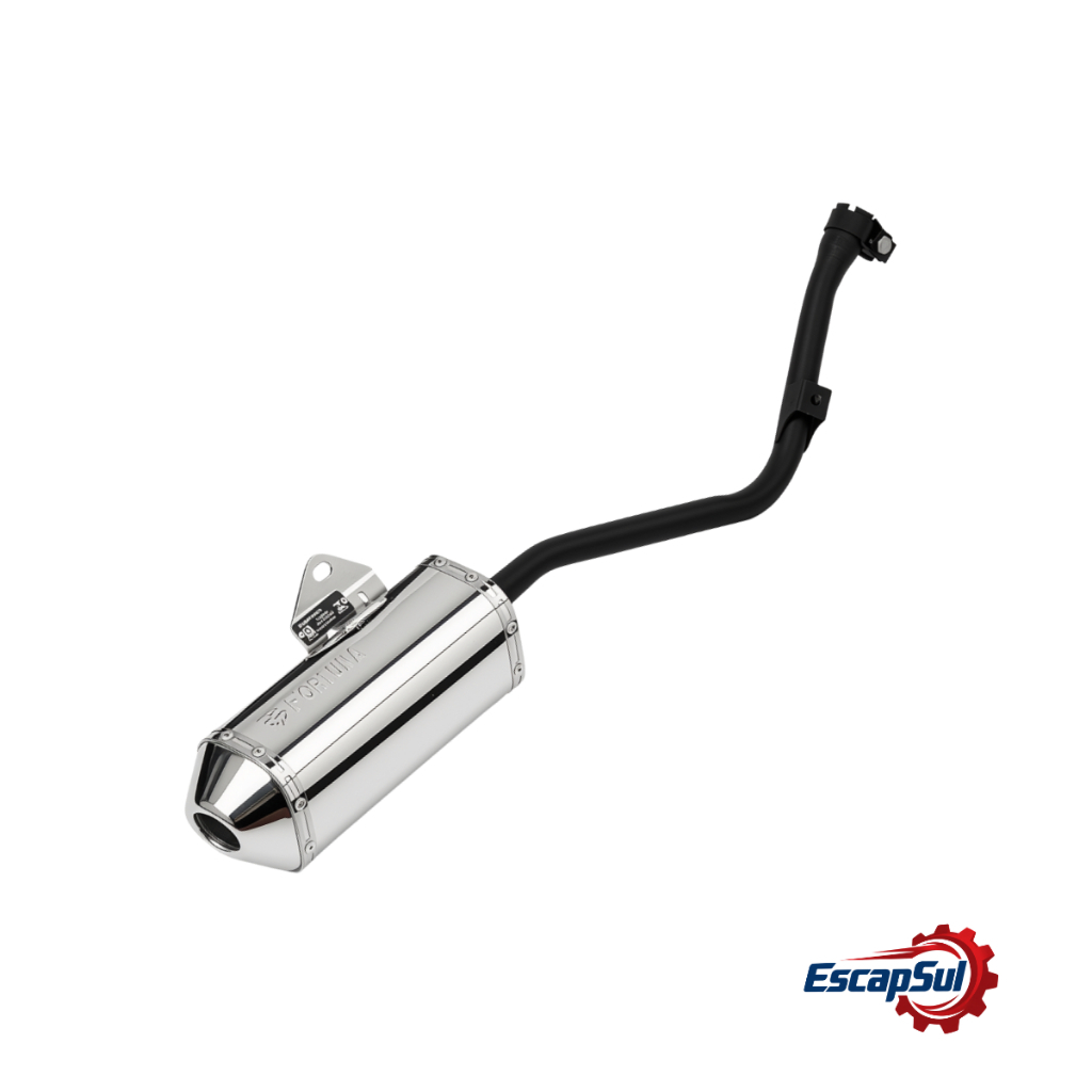 Escapamento Xtz 150 Crosser Mini Tri Cromado Fortuna — imagem 2 de 2