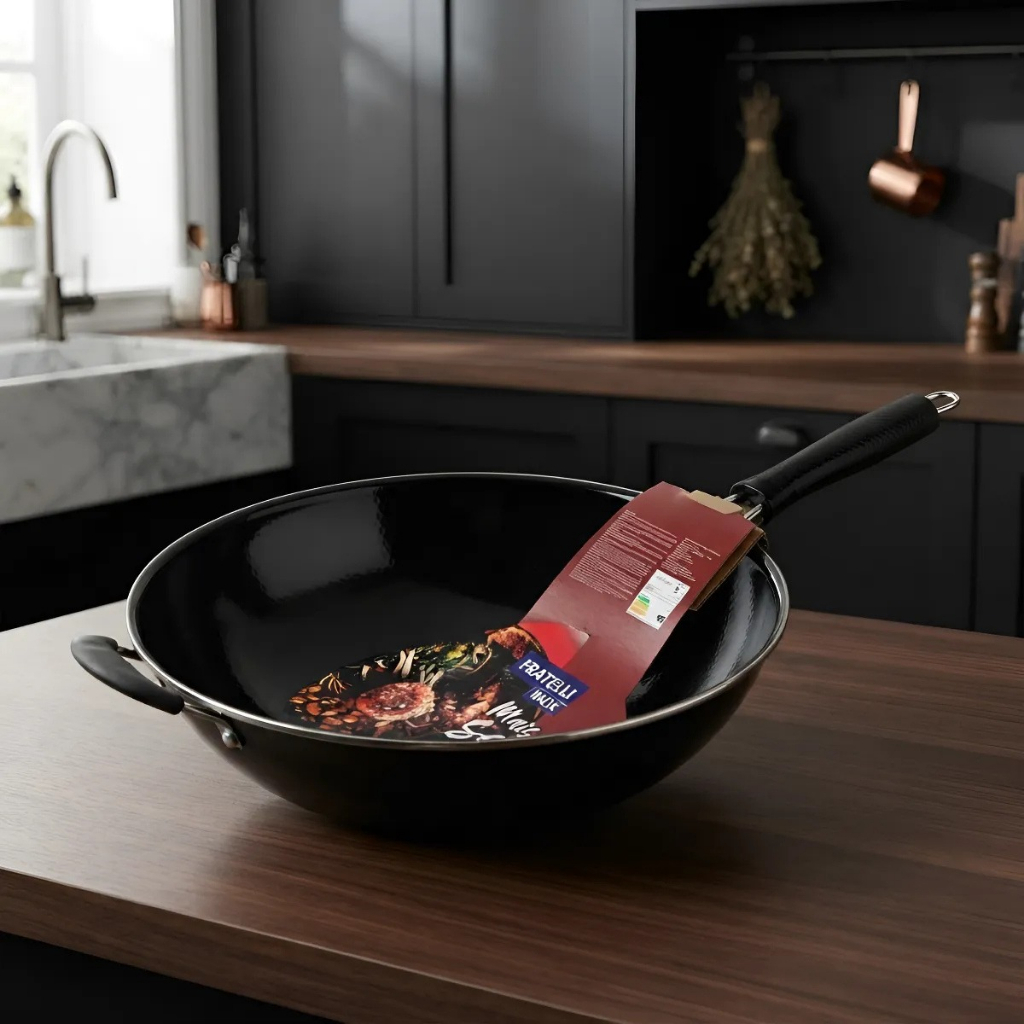 Frigideira Grande Profissional Wok 34cm 3l Carne Peixe Yakissoba Legumes Salteados Fratelli