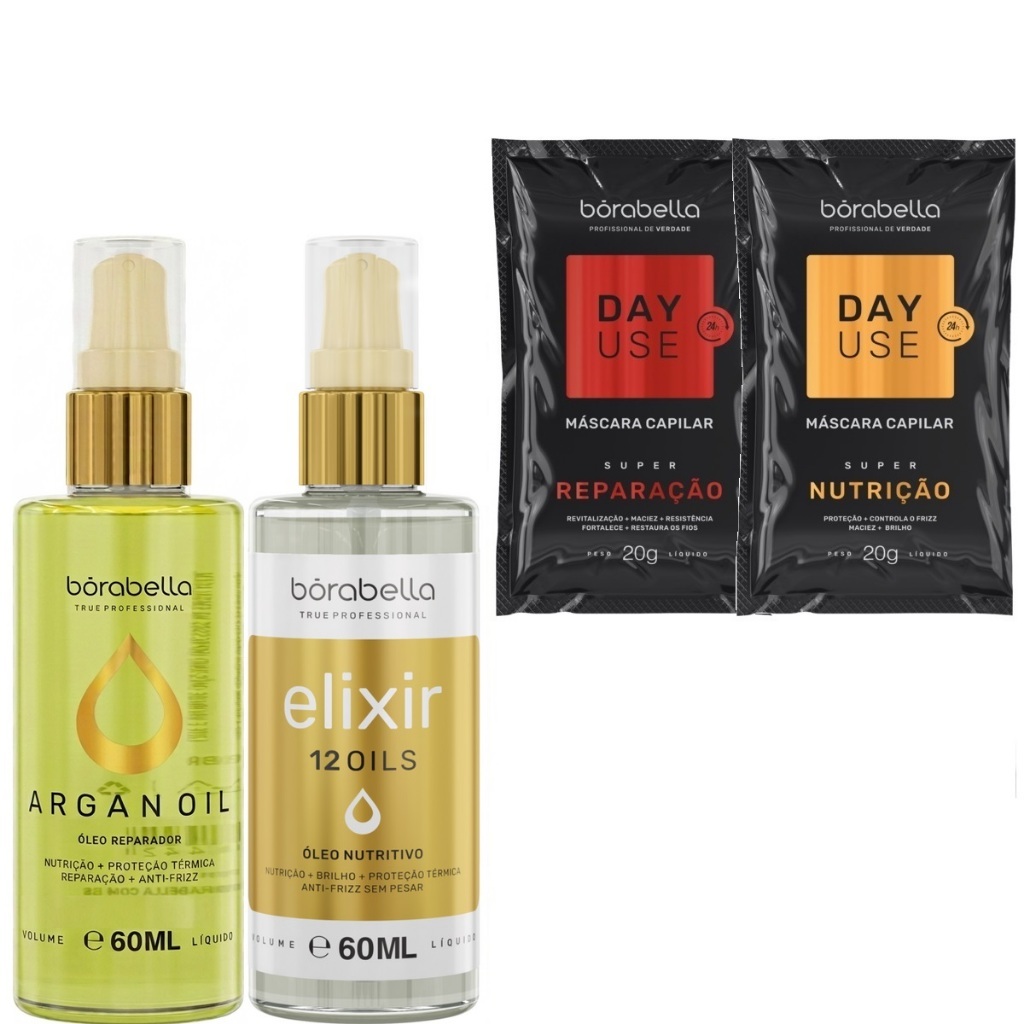 Borabella Elixir 12 Óleos Reparador + Óleo de Argan 2x60ml